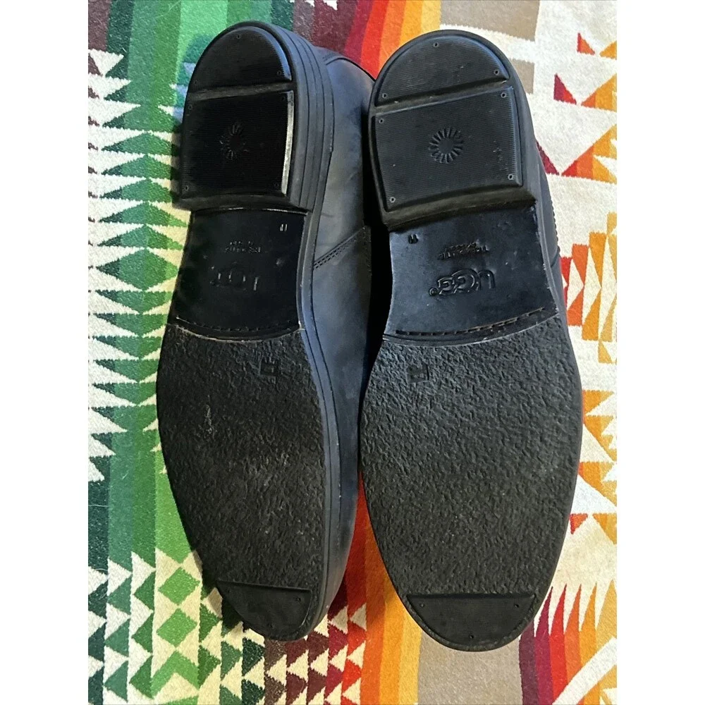 Men’s 11 M UGG Black Leather Pull On Ankle Boots Chelsea